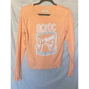 AC/DC  For Those About To Rock World Tour Long Sleeve Ruffled Hem Juniors XL